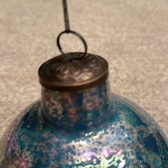 Anthropologie Blue and Purple Kugel Glass Ornament Large 8” - Picture 6 of 6